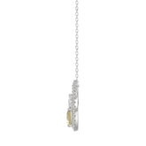14K WHITE GOLD 1 1/2CT ROUND/YELLOW PEAR/MARQUISE DIAMOND LADIES PENDANT WITH CHAIN